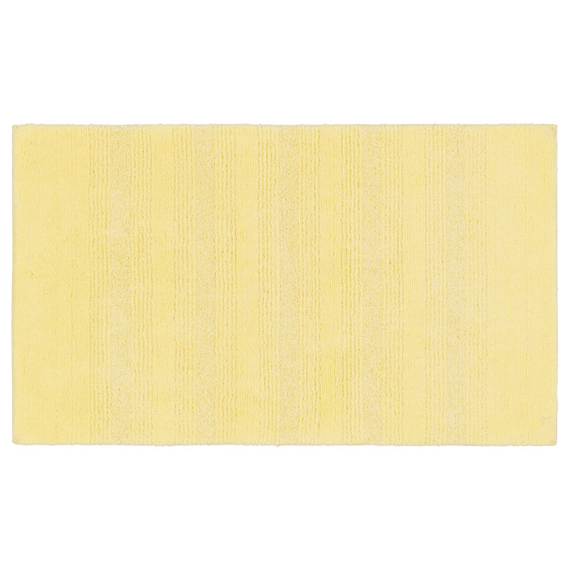 Maaza Rectangle Nylon Non-Slip Striped Bath Rug, 24"W x 40"L, Soft Yellow
