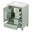 Meuble-lavabo compact tout-en-un avec lavabo en céramique intégré et rangement spacieux, parfait pour les petites salles de bain et les chambres d'amis-705724601