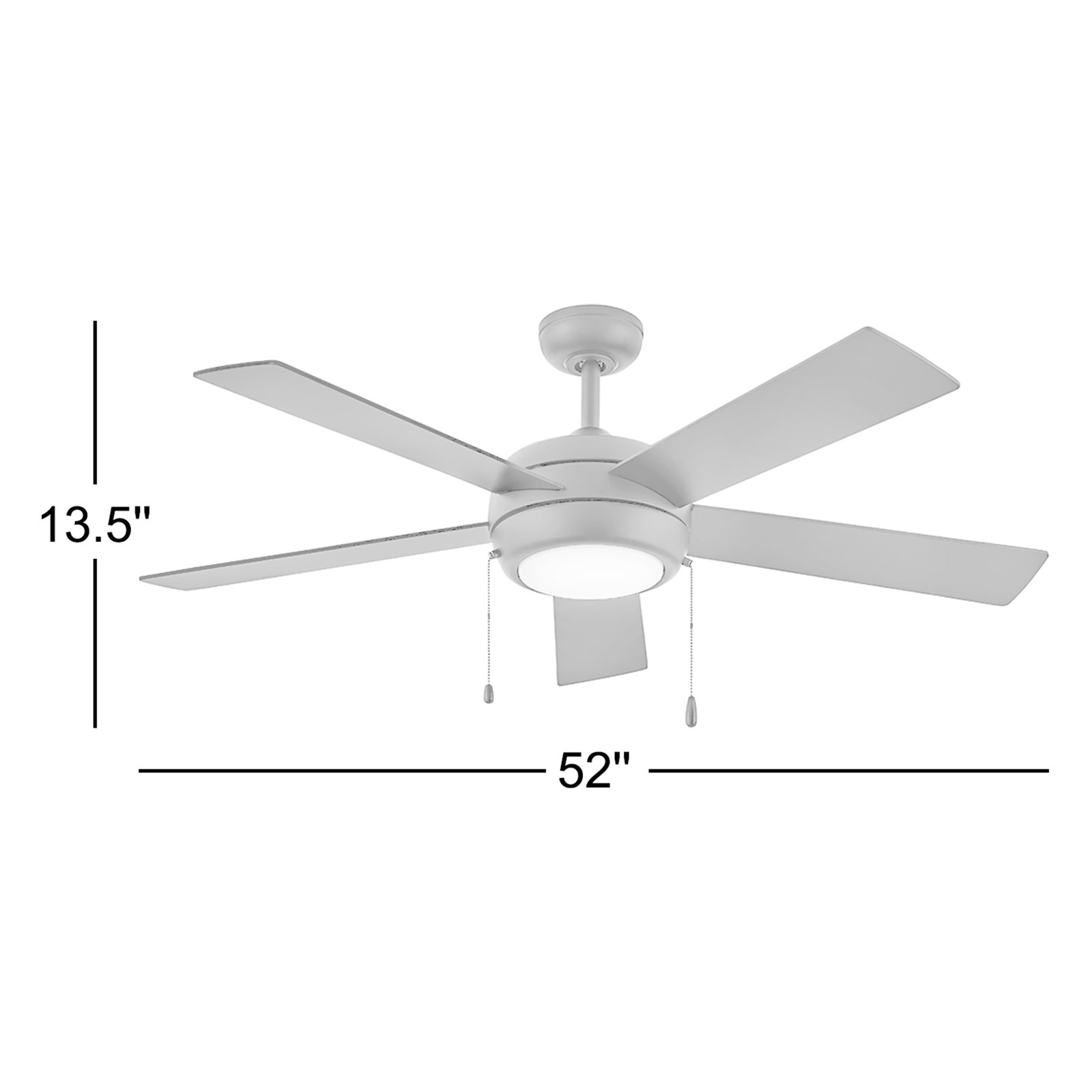 Marcin 52'' 5 Blade Ceiling Fan with LED Light Kit, Metallic Matte Bronze with Metallic Matte Blade