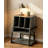 3-Tier Vinyl Record Storage Cabinet With Power Outlet & Smart LED, Turntable Stand For 200+ Albums, 22-Inch Media Station With Wood Dividers, Modern End Table For Small Spaces