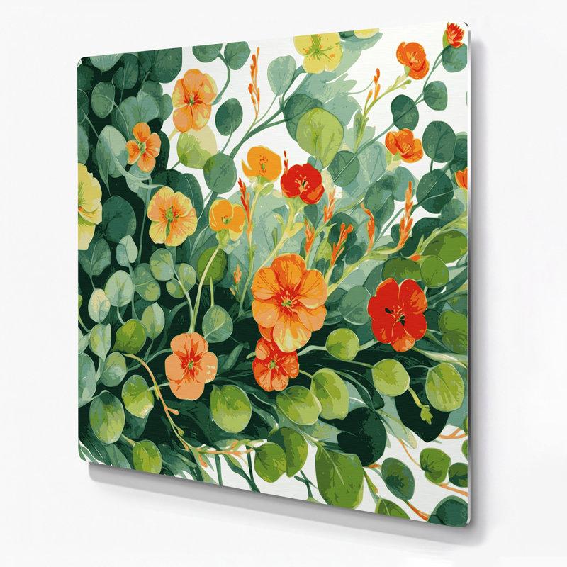 Art mural en métal légumes vert capucine, H 16 po x l 16 po