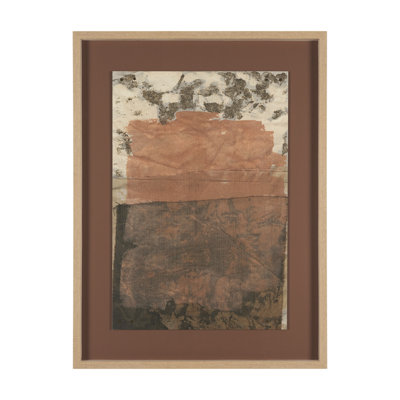 Textural Echo - Patina By Kristine Hegre Hand Embelished Textured Framed Artwork Matted Under Glass