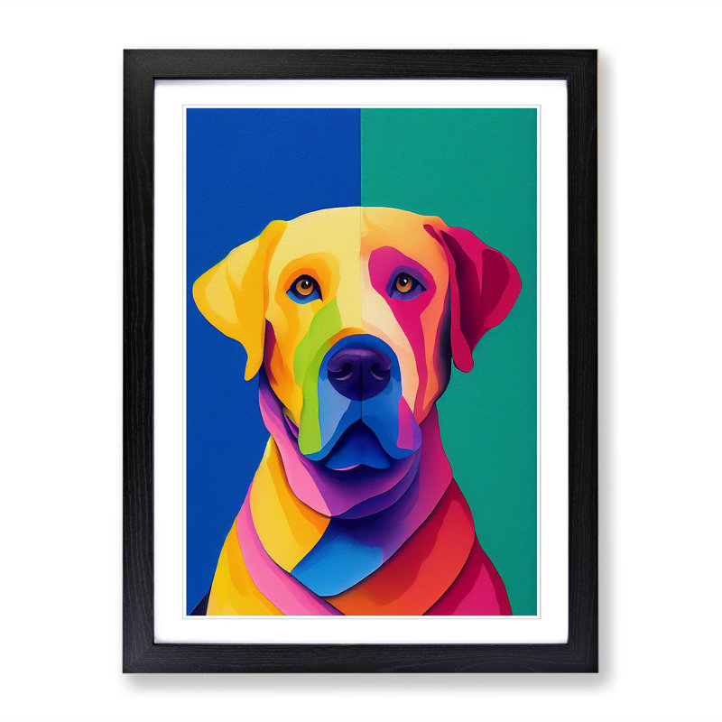 Labrador Retriever Abstract Vol.3 - Picture Frame Print, 34cm H x 25cm W x 2cm D, Black