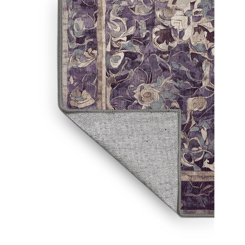 Machine Washable Gray Area Rug, Runner 2' x 5'