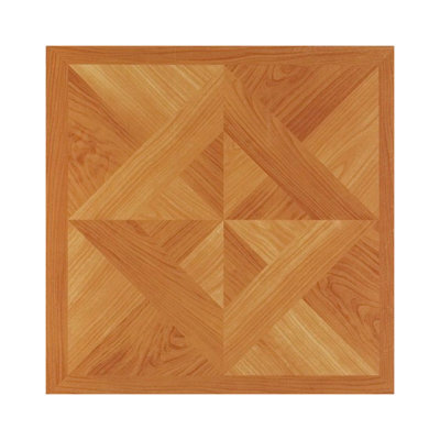 Light Oak Diamond Vinyl Floor Tiles 20 Pcs Self Adhesive Flooring - 12" X 12"