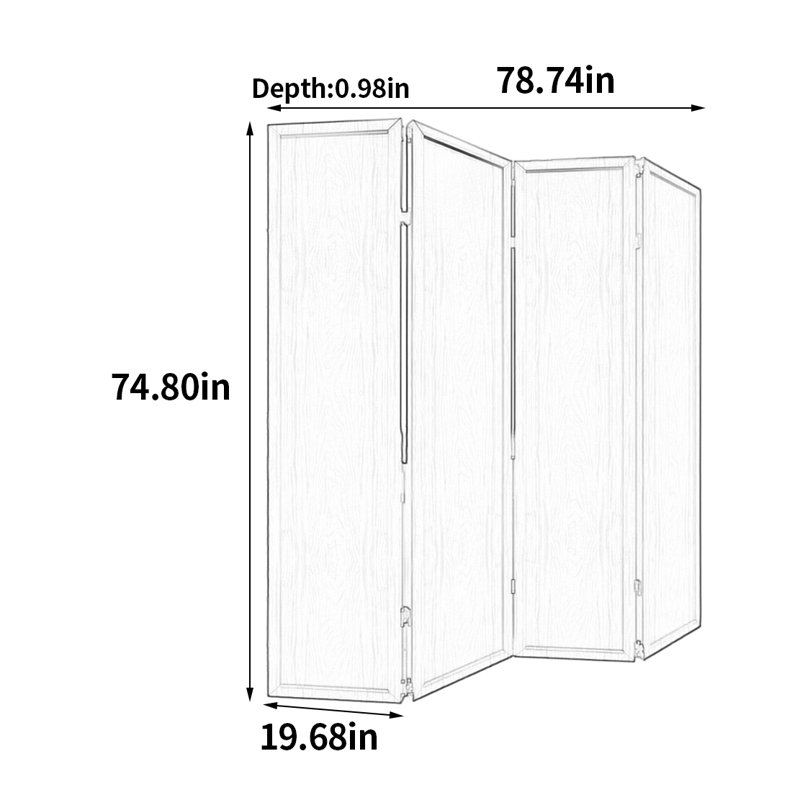Paravent de style rétro, H 74,8 po x L 78,74 po