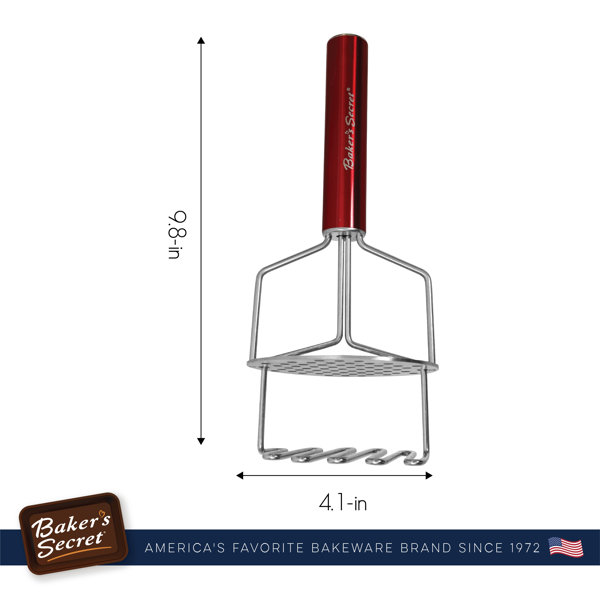 Baker's Secret Kitchen Accessories Stainless Steel Easy-Grip 10 Swivel Peeler - Red