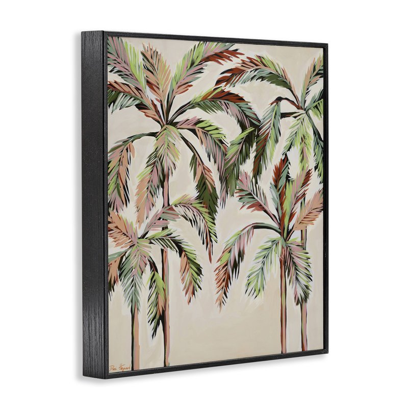 «Blush Palm Tree», giclée par Dani Heyward, Giclée noire de minuit encadrée, H 20 po x l 16 po