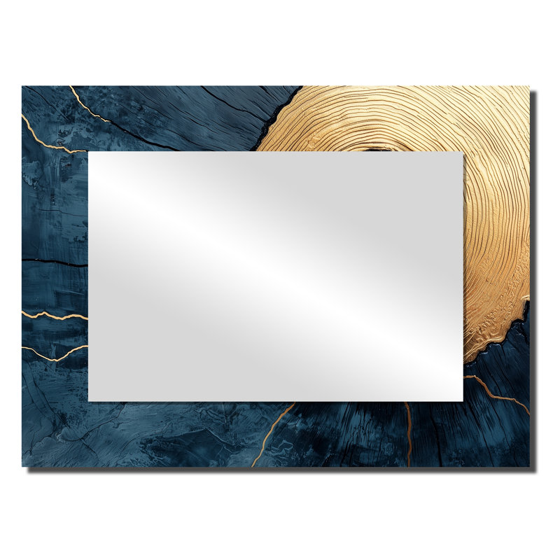 Forêt abstraite de pin sur bois, horizon, art mural miroir, imprimé sur métal, 24 po x 32 po