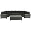 Demi-lune d'extérieur Go All Weather, 8, courbée avec table, avec coussins gris, imperméable, pe, gris, modulaire mobile pour les intempéries, coussins de café-1221826044