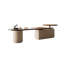 Bureau de direction 94,49 "moderne en bois massif brun et beige-129106300