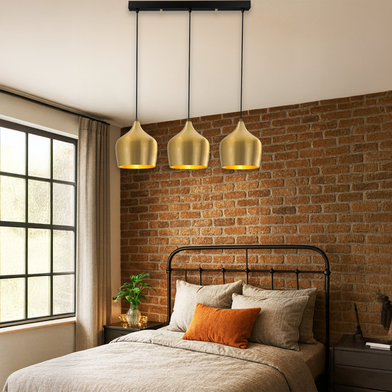Luminaire suspendu pour îlot de cuisine 3 lumières à hauteur réglable