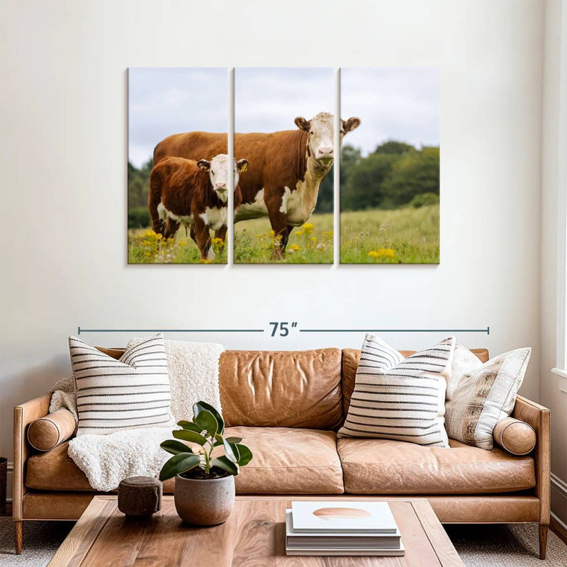 Veau et vache Brampt, H 36 po x l 57 po