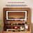 (60cm) 3-in-1 Walnut Vanity Desk - Flip-top Lighted Mirror, Glass Desktop & 3 Drawers With Stool For Bedroom