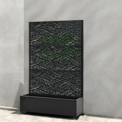 Mobile Metal Planters 47 X 16 X 73 In, Modern Trellis For Patio Home