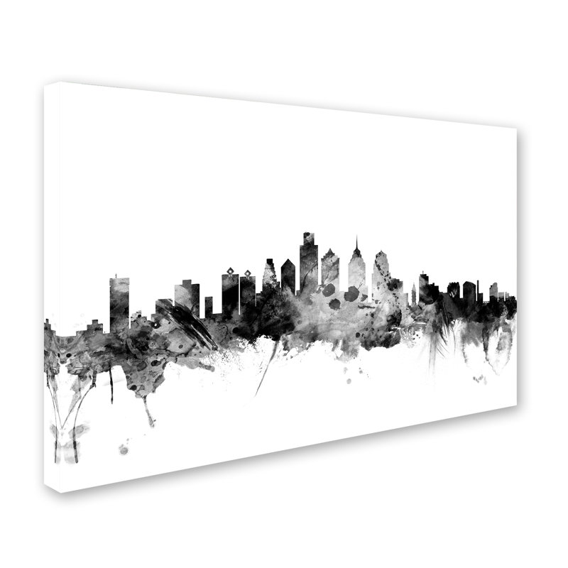 « philadelphia pa horizon », impression sur toile tendue, H 22 po x l 32 po x P 2 po