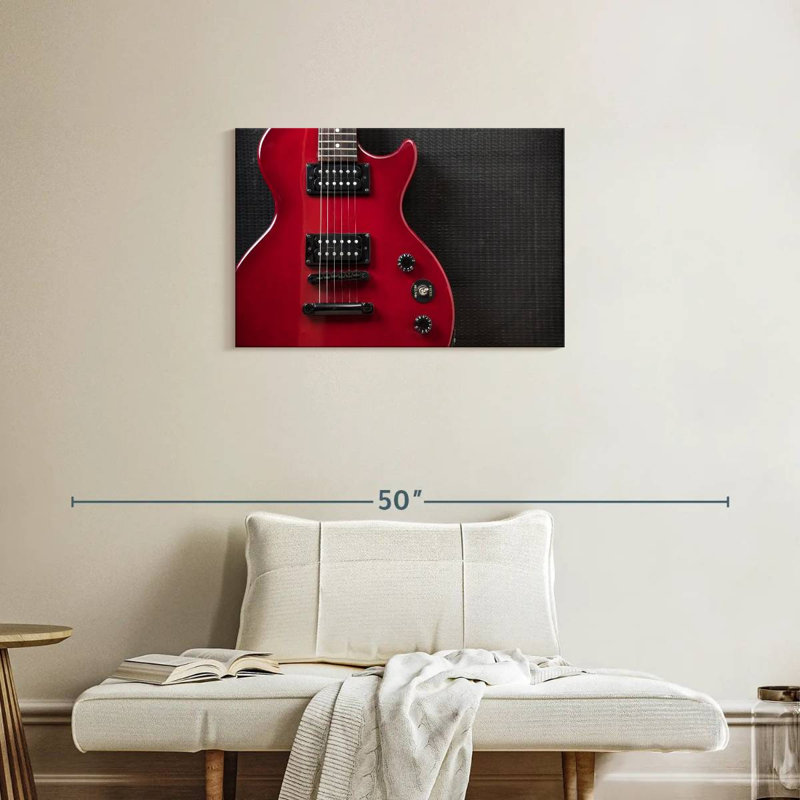 Guitare électrique Abarca Shiny Red, H 20 po x l 30 po