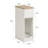 Natural & White Narrow End Table Nightstand with Sliding Drawer and Open Compartment-1940605360-1901461722