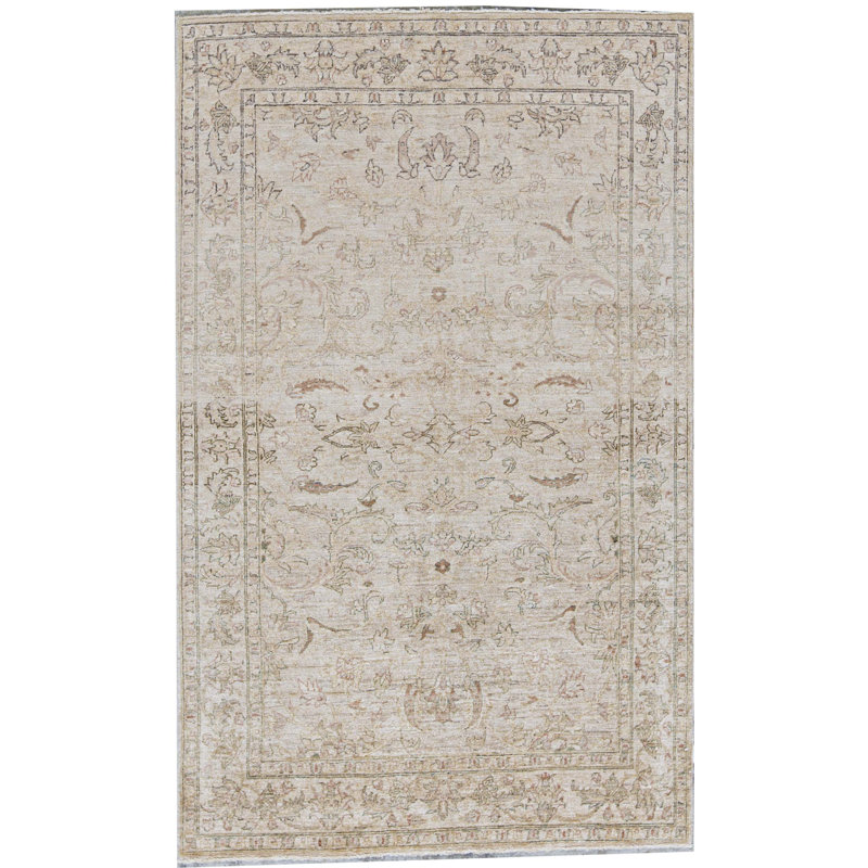 Sultanabad Hand-Knotted High-Quality Cream Area Rug