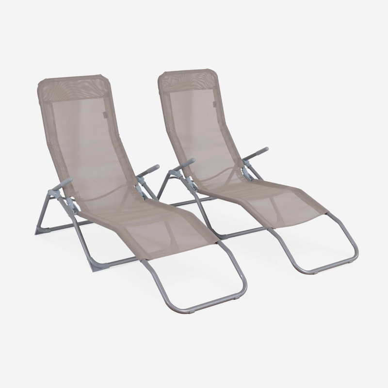 Amke Long Reclining Sun Lounger, Brown