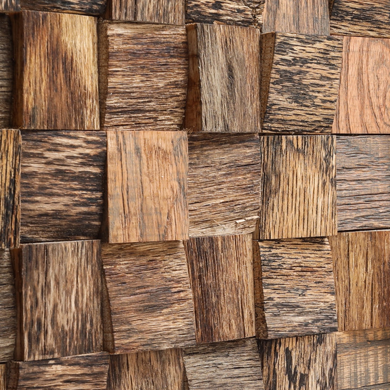 Rustic 18" x 18" Hardwood Abstract Wall Art