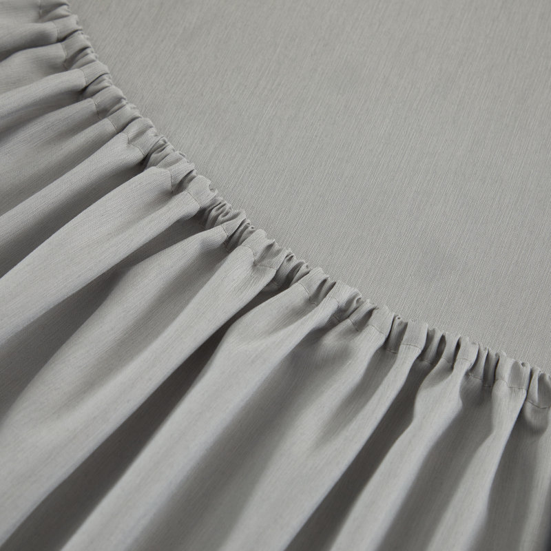 Ensemble de draps en microfibre Illada, Gris clair, Ensemble de drap pour lit très grand avec drap-ho