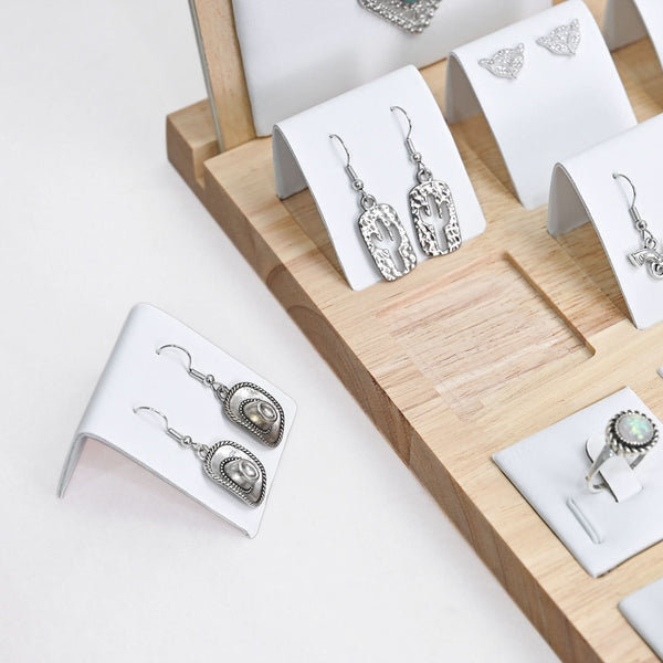Wood Jewellery Display Stand Set - Versatile, White