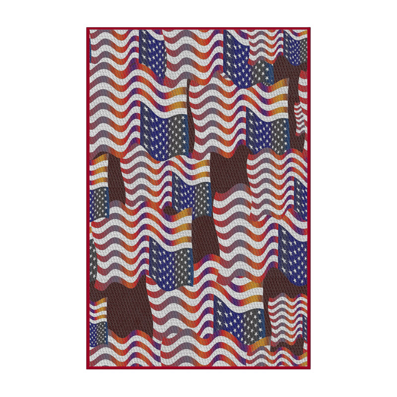 Tapis rose à motifs/zone marron, Rectangle 2 pi x 5 pi