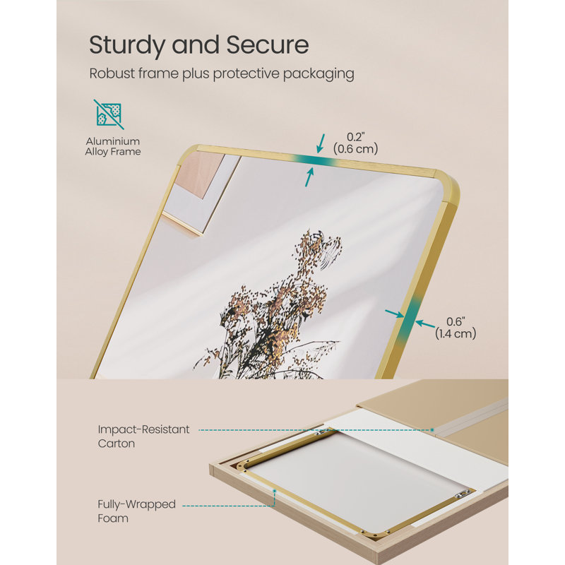 Rectangle Floor Mirror, Beige