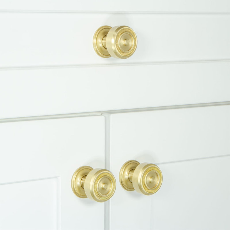 Soleil Cabinet Knob, Satin Brass