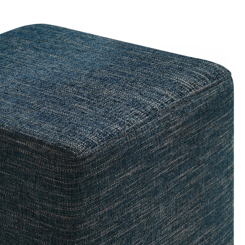 Modway Callum Upholstered Ottoman, Heathered Weave Azure Polyester Blend