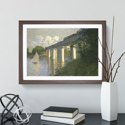 Railroad Bridge, Argenteuil by Claude Monet - Framed Print