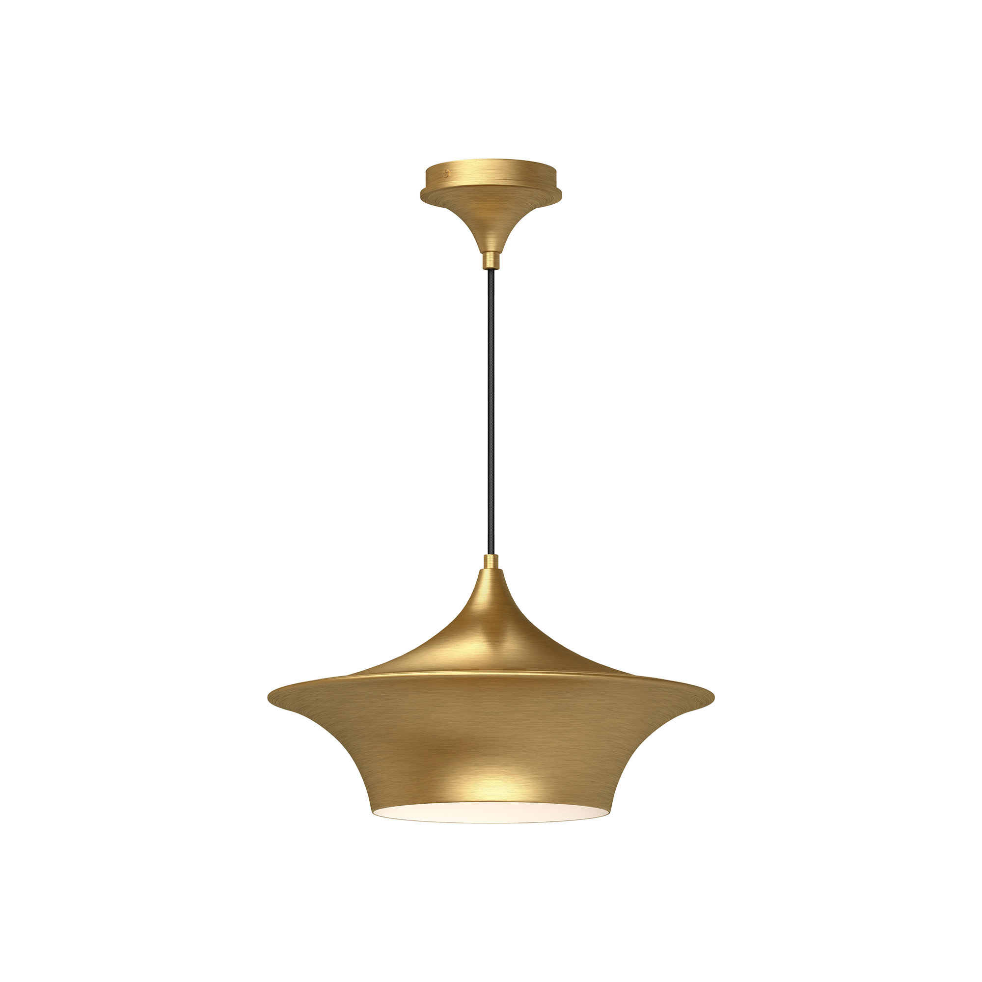 Alexia Single Light Metal Pendant, Brushed Gold, 84.25" H x 16" W x 16" D