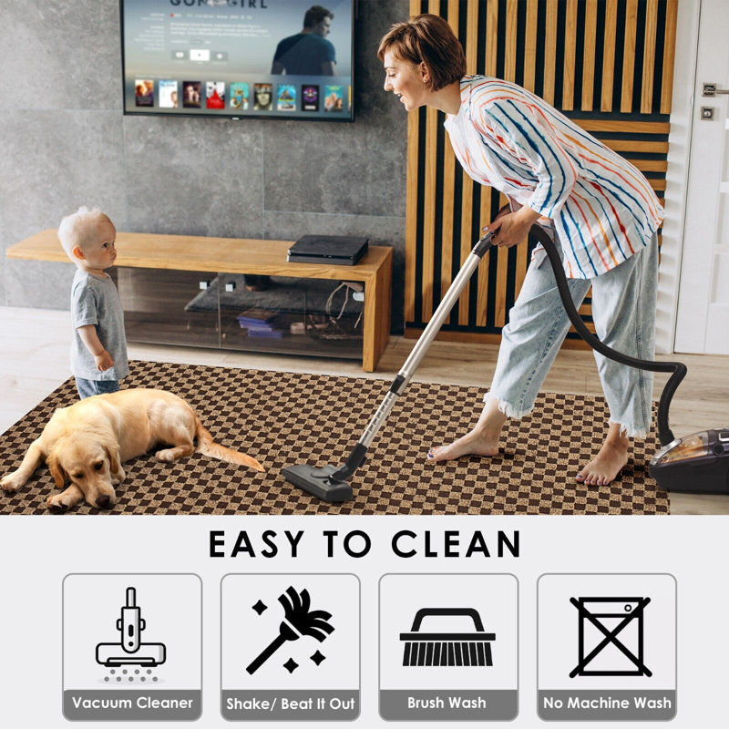 Malesia Checkered Rug, Runner 2' x 6'