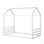 Structure de lit simple en métal de style Montessori, lit en forme de maison avec garde-corps pour enfants et tout-petits, assemblage facile, sans lattes-423932773-423932794