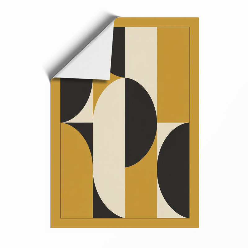 Circles and Stripes Geometric - Framed Print, Unframed, A3 - 42.0 x 29.7 cm