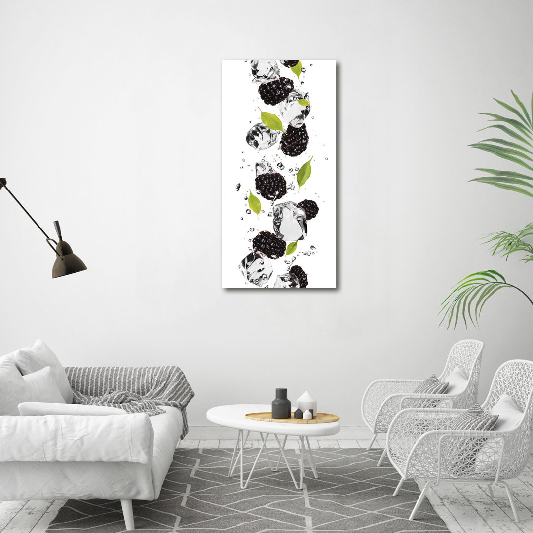 Brombeeren und Wasser - Kunstdrucke auf Leinwand