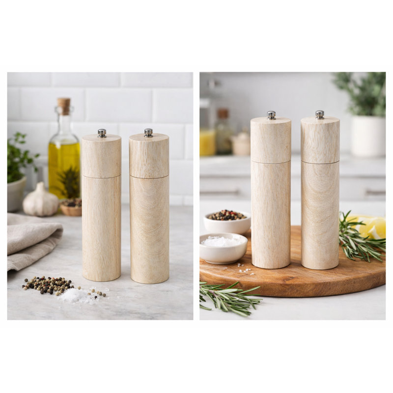 Timber Grind Salt & Pepper Mills, White