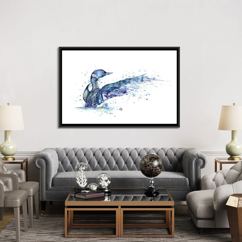 «Splash» par Lisa Whitehouse, impression sur toile, H 40 po x l 60 po x P 1,5 po, Toile avec cadre noir, Pas de tapis