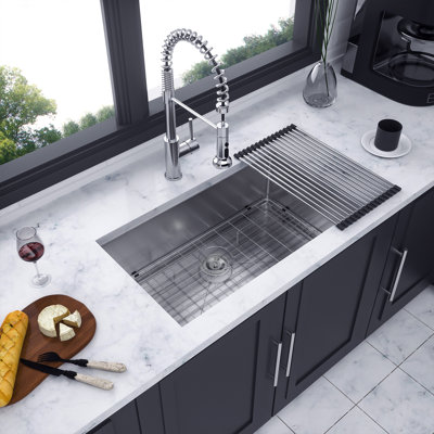 33'' L Undermount Single Bowl Stainless Steel Kitchen Sink -  Rainlex, RX-SS25-3319