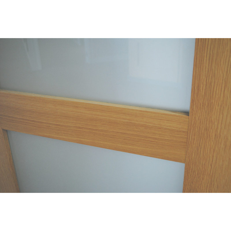 Beckson Oak Shaker 4 Light Frosted Glass Internal Door, 83.8" W x 198.1" H