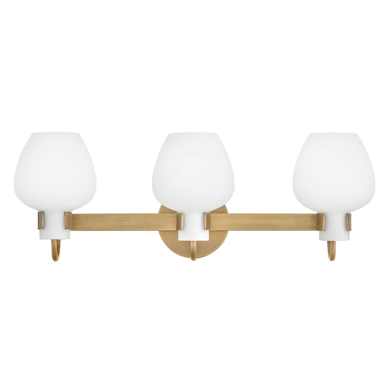 Sylvie 24" Three-Light Bath Vanity Fixture, Textured Heritage Brass
