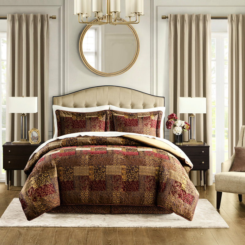 4 pièces, grand édredon brun, édredon nettoyage à sec, lavable à la machine, texture douce avec 2 taies décoratives et 1 - 2022 amélioré, fermetures à glissière, ensemble de couleurs chaudes