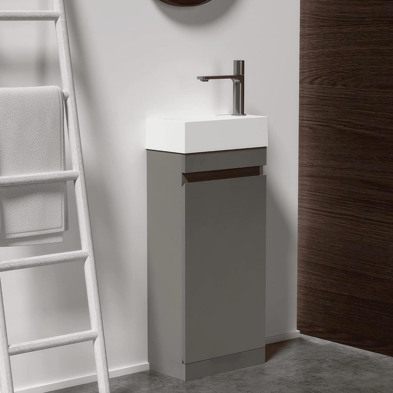 Ensemble de meuble-lavabo simple 17,99 po avec plateau en résine Quennie