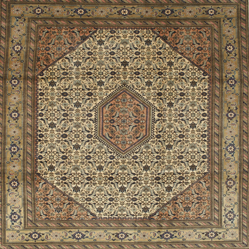 Tapis oriental brun / brun clair, Rond 6 pi