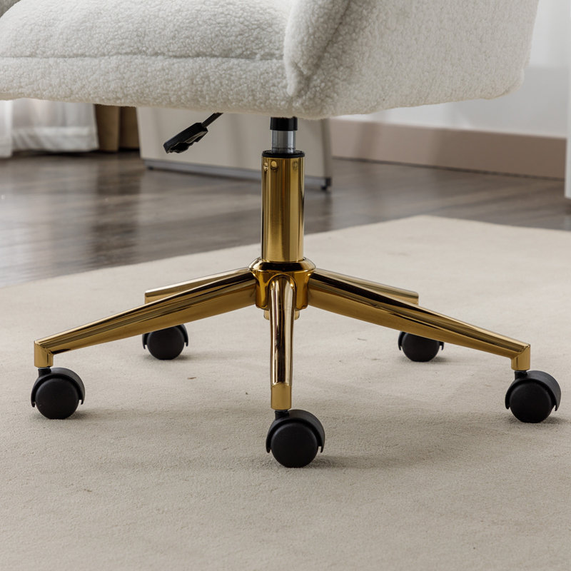 Chaise de bureau pivotante en tissu Teddy