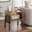 Ensemble de 2 tables de bout empilables, tables de chevet à tablettes de rangement ouvertes, tables d'appoint rustiques brunes pour la chambre à coucher, le salon et le vestibule