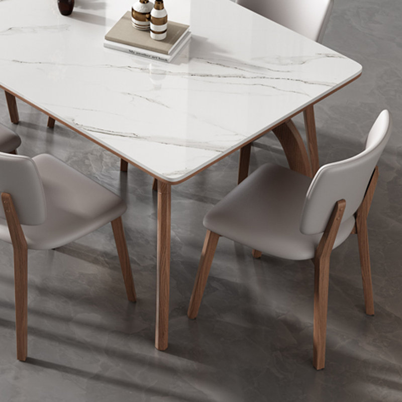 Modern Simple Durable Rock Slab Dining Table, 29.92"H x 59.05"L x 31.49"W