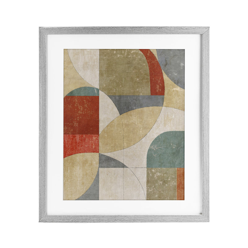 «Retro Arches Collage», impression par Suzanne Nicoll, Cadre de ferme gris, H 16 po x l 13 po