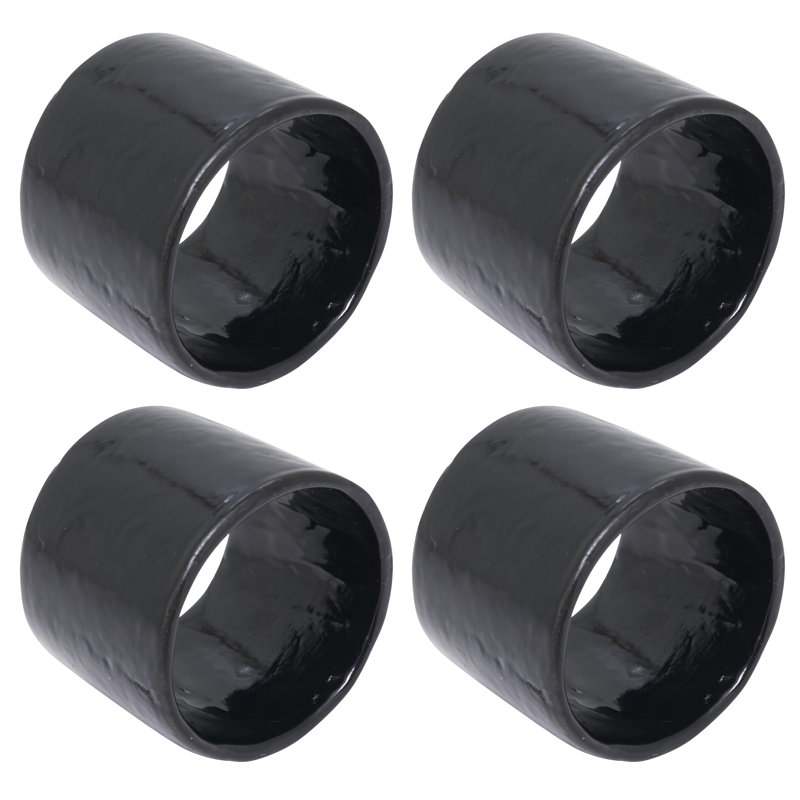 Ensemble de 4 serviettes de table Radiant Capiz, Noir, noir, noir, noir